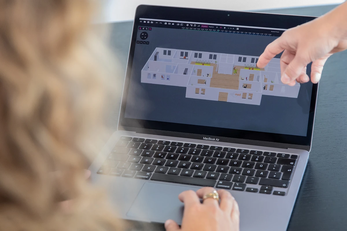 Digitales Prozess-Tracking mit Transpondern und 3D-Modell optimedFLOW erfasst Prozess-, Warte- und Wegezeiten sekundengenau für objektive Analysen und Optimierungen.